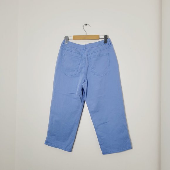 Talbots Petite Vintage Straight Leg Denim Capri Pants Light Blue Stretch Retro 4 - Picture 13 of 13